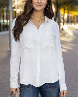 *NEW* Grace & Lace | Favorite Button Up Top | Soft White