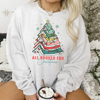 All Booked For Christmas Sweatshirt | Ash