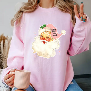 Santa Saw That Crewneck Sweatshirt | Light Pink