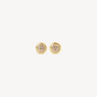 Hillberg & Berk | Soft Gold Sparkle BEZEL Stud Earrings