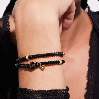 Hillberg & Berk | Sparkle Double Wrap Bracelet | Black