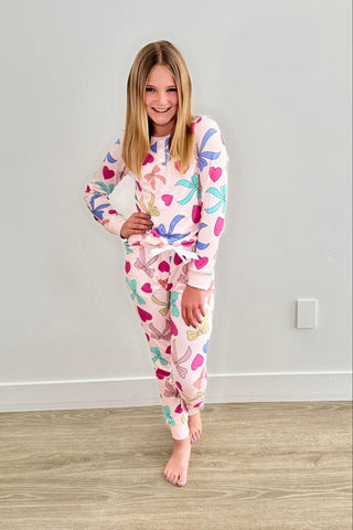 PREORDER Shirley Matching Set | KIDS | Long Sleeve & Jogger | Bows & Hearts - shipping mid January