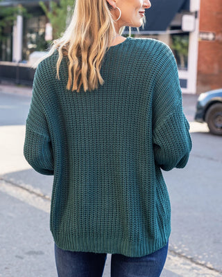 Grace & Lace | Boyfriend Slouchy Knit Sweater | Blue Spruce