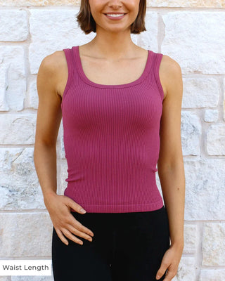 Grace & Lace | Waist Length Brami Tank | Berry