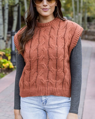 Grace & Lace | Cabled Knit Sweater Vest | Cider