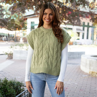 Grace & Lace | Cabled Knit Sweater Vest | Ivy