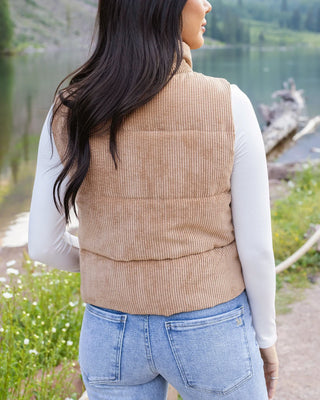 Grace & Lace | Corduroy Puffer Vest | Camel