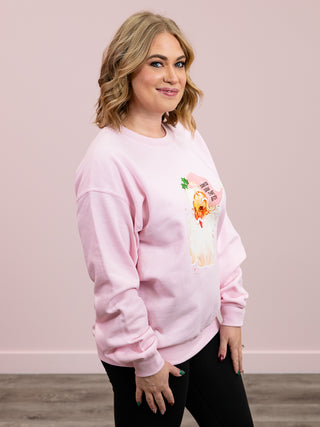 Santa Saw That Crewneck Sweatshirt | Light Pink