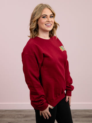 Let's Get Baked Crewneck Sweatshirt | Burgundy