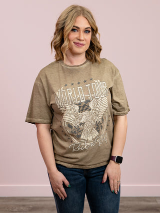 Eagle Illusion Rock Tour | Graphic Tee | Taupe