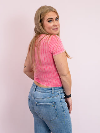 *WAREHOUSE FIND* Zya Ribbed Crop Top | Fuchsia (S)