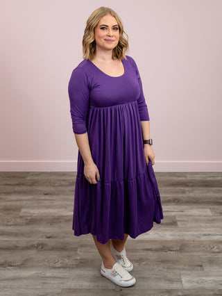 *FINAL SALE* Dreamy Days Tiered Midi Dress | Purple