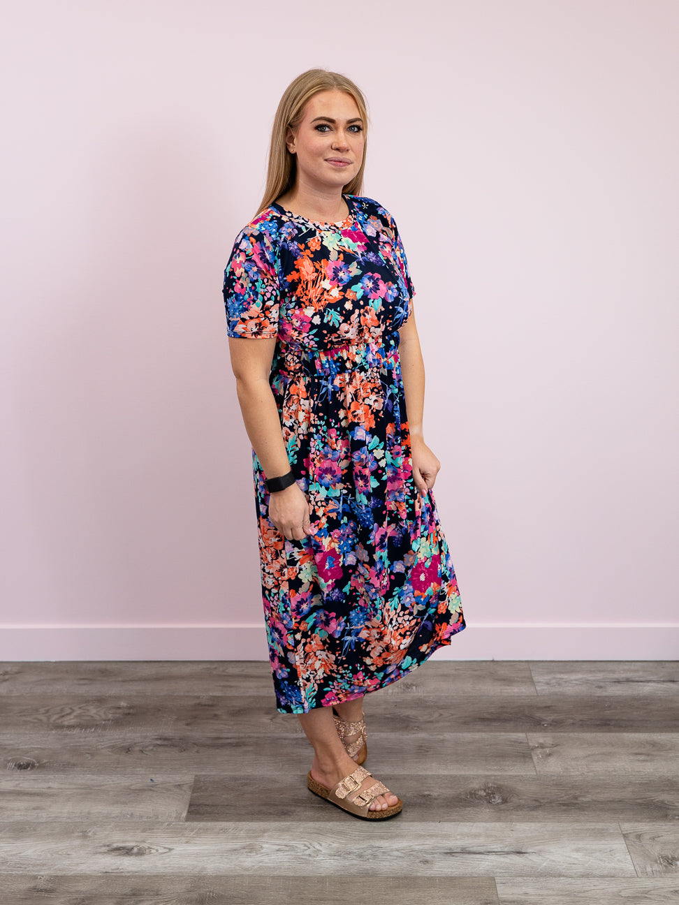 NEW* Mattie Midi Dress | Isabelle Floral | Navy - Lavender & Lace