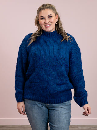 Chilly Oversized Highneck Sweater | Cobalt