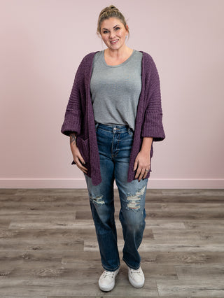 Dearest Sweater Cardi | Grape