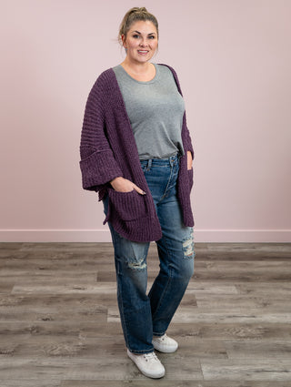 Dearest Sweater Cardi | Grape