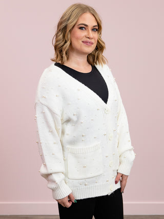 RD Style | Raziella V-Neck Cardigan | Winter White