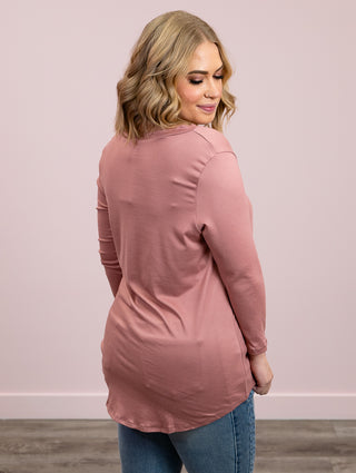 **FINAL SALE* Crisp & Classic 3/4 Sleeve Top | Mauve