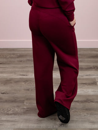 RD Style | Erika Soft Knit Drawstring Pants | Oxblood