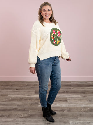 Peaceful Balloon Sleeve Sweater | Cream