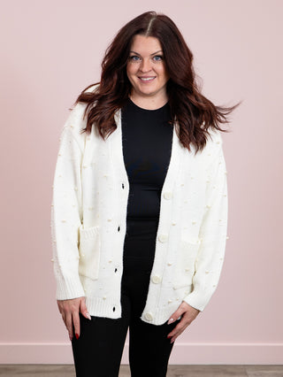 RD Style | Raziella V-Neck Cardigan | Winter White