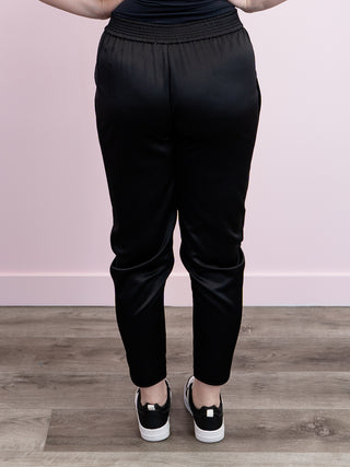 DEX | Piper Satin Pull On Pants | Black