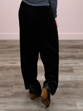 DEX | Bruno Wide Leg Velour Pants | Black