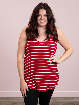 *FINAL SALE* JoJo Stripe Reversible Cami | Burgundy & Ivory