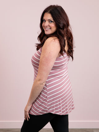 *FINAL SALE* JoJo Stripe Reversible Cami | Light Rose & Ivory