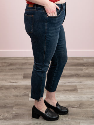 Judy Blue | High Rise Tummy Control Step Hem Skinny | Beckham