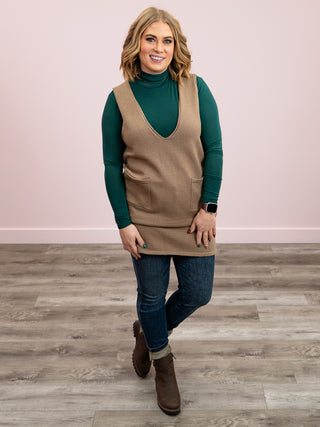 Pina Long Knit Vest | Mocha