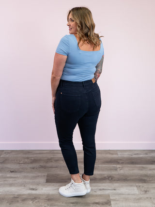 *FINAL SALE* Second Skin | Stacy SHORT SLEEVE Top | Blue Shadow