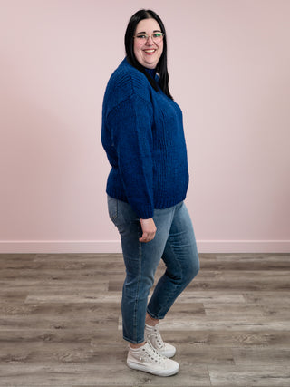 Chilly Oversized Highneck Sweater | Cobalt