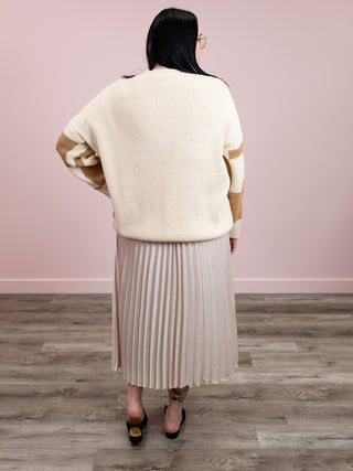 Checky Knit Sweater | Camel