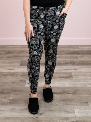 *DOOR CRASHERS* Lux Joggers | Floral Skulls