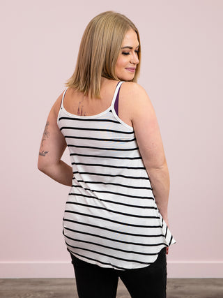 *FINAL SALE* JoJo Stripe Reversible Cami | Ivory & Black