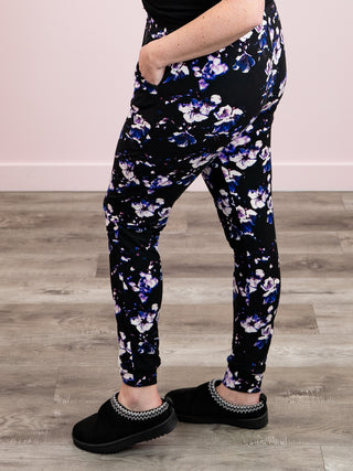 *DOOR CRASHERS* Lux Joggers | Vivid Purple Floral