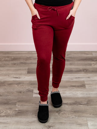 *DOOR CRASHERS* Lux Joggers | Burgundy