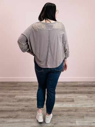 Look Within Long Sleeve Top | Shadow Grey