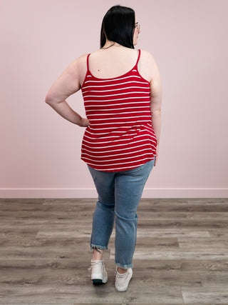 *FINAL SALE* JoJo Stripe Reversible Cami | Burgundy & Ivory