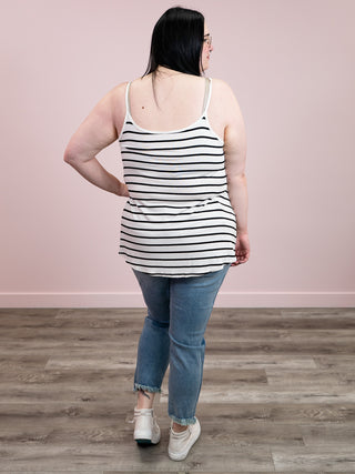 *FINAL SALE* JoJo Stripe Reversible Cami | Ivory & Black