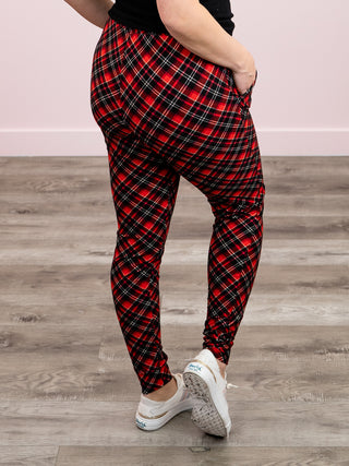 *DOOR CRASHERS* Lux Joggers | Black & Red Mini Plaid