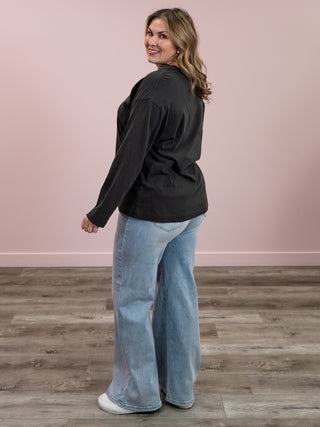 *NEW* Risen Jeans | Mid Rise | Wide Leg V Dipped Light Wash LONG | Zephyr