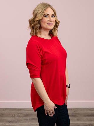 *FINAL SALE* Melissa SHORT Sleeve Sweatshirt | Red