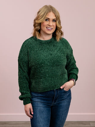 Deanna Crop Sweater | Dark Green