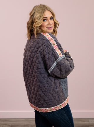 Above & Beyond Quilted Knit Jacket | Antique Navy