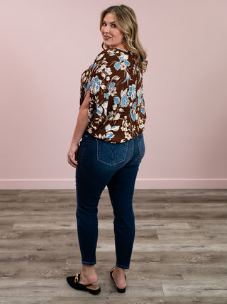 *NEW* Clear The Air Floral Dolman Top | Brown