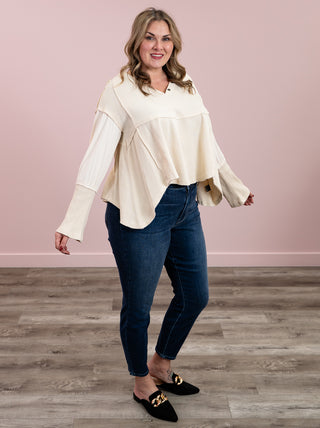 *NEW* Stay Hopeful Long Sleeve Babydoll | Cream