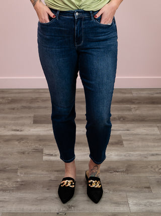 Judy Blue | Mid Rise | Dark Wash Thermal Skinny | Miguel