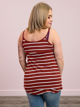 *FINAL SALE* JoJo Stripe Reversible Cami | Dark Rust & Ivory